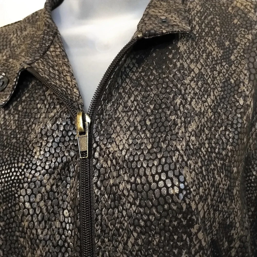 Light Faux Snakeskin Jacket by Sport Haley EUC M/L - Picture 2 of 5
